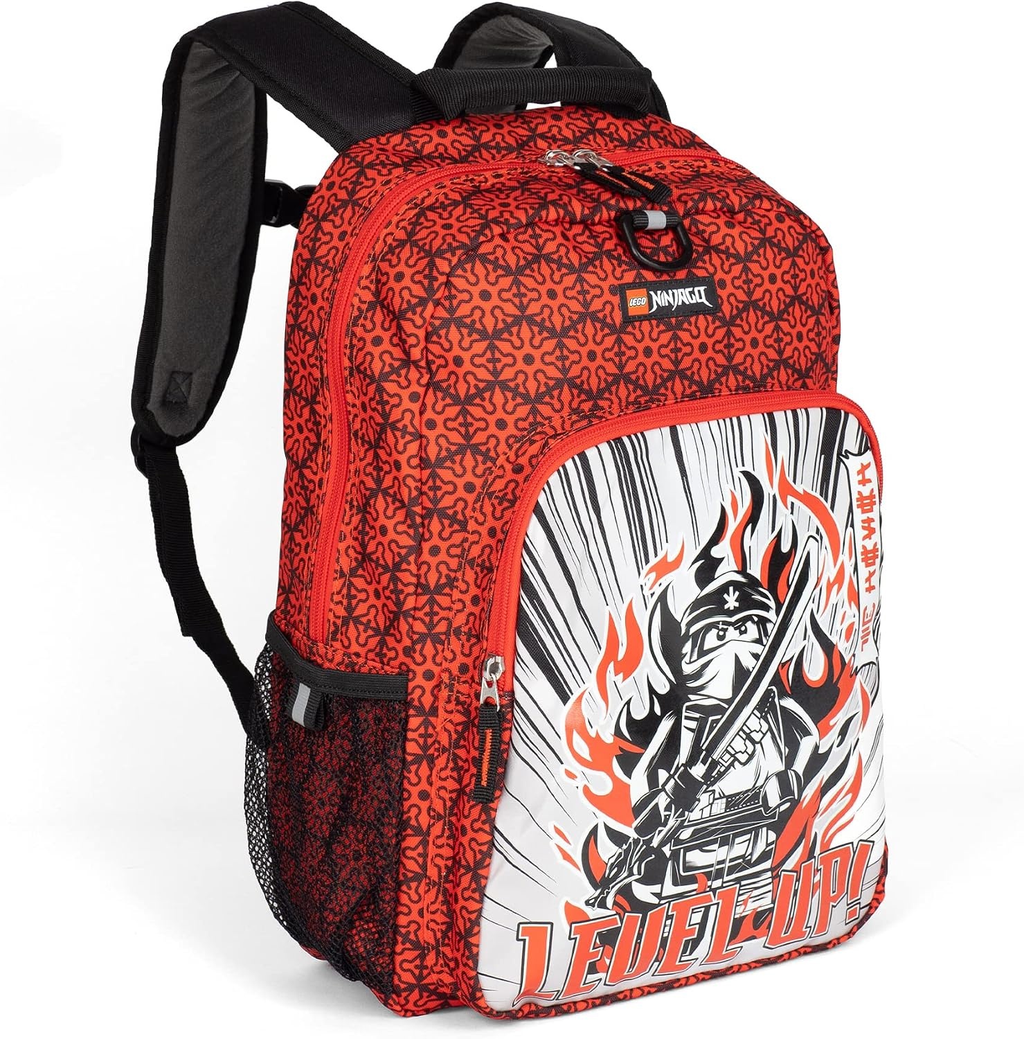 image:imageLEGO NINJAGO Kids School Backpack Bookbag for Travel OntheGo Back to School Boys and Girls with Adjustable Padded Straps and Fun patterns SpraypaintLevel Up
