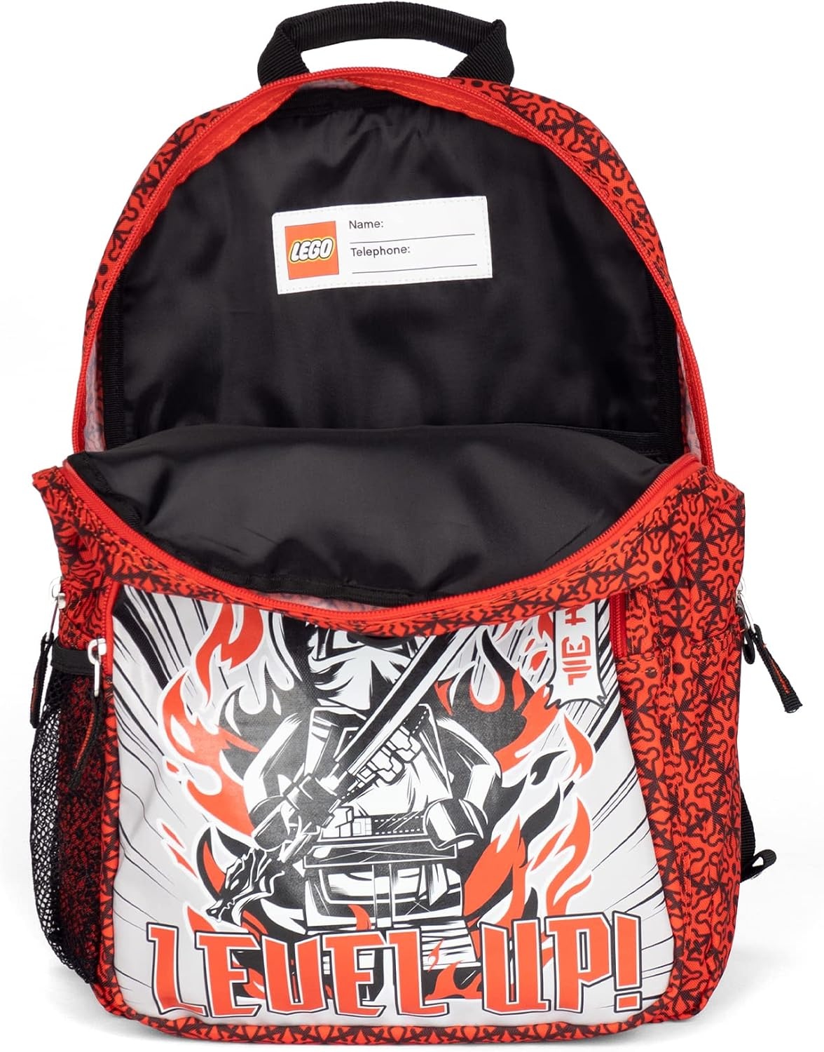image:imageLEGO NINJAGO Kids School Backpack Bookbag for Travel OntheGo Back to School Boys and Girls with Adjustable Padded Straps and Fun patterns SpraypaintLevel Up