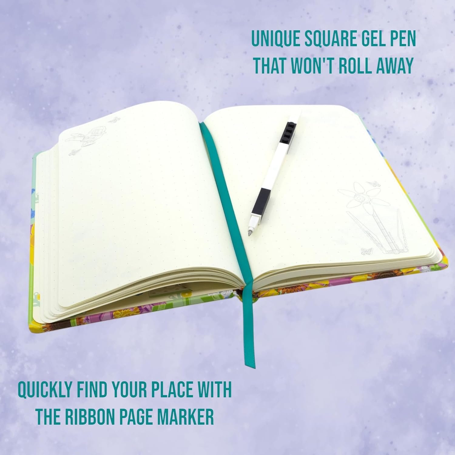 image:imageLEGO Reclaim amp Recycle Notebook with Gel Pen Botanical 53502 A5 Notebook Dotted Ivory Pages