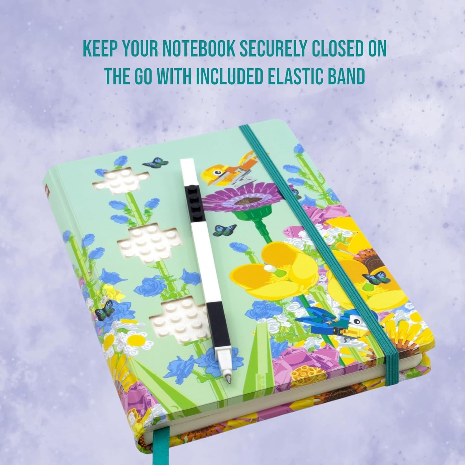 image:imageLEGO Reclaim amp Recycle Notebook with Gel Pen Botanical 53502 A5 Notebook Dotted Ivory Pages