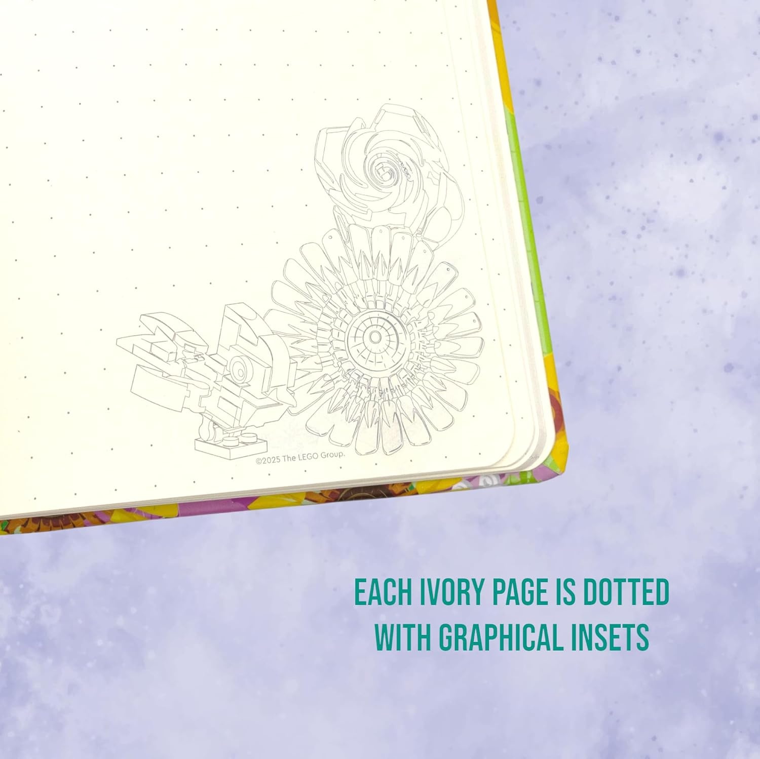 image:imageLEGO Reclaim amp Recycle Notebook with Gel Pen Botanical 53502 A5 Notebook Dotted Ivory Pages