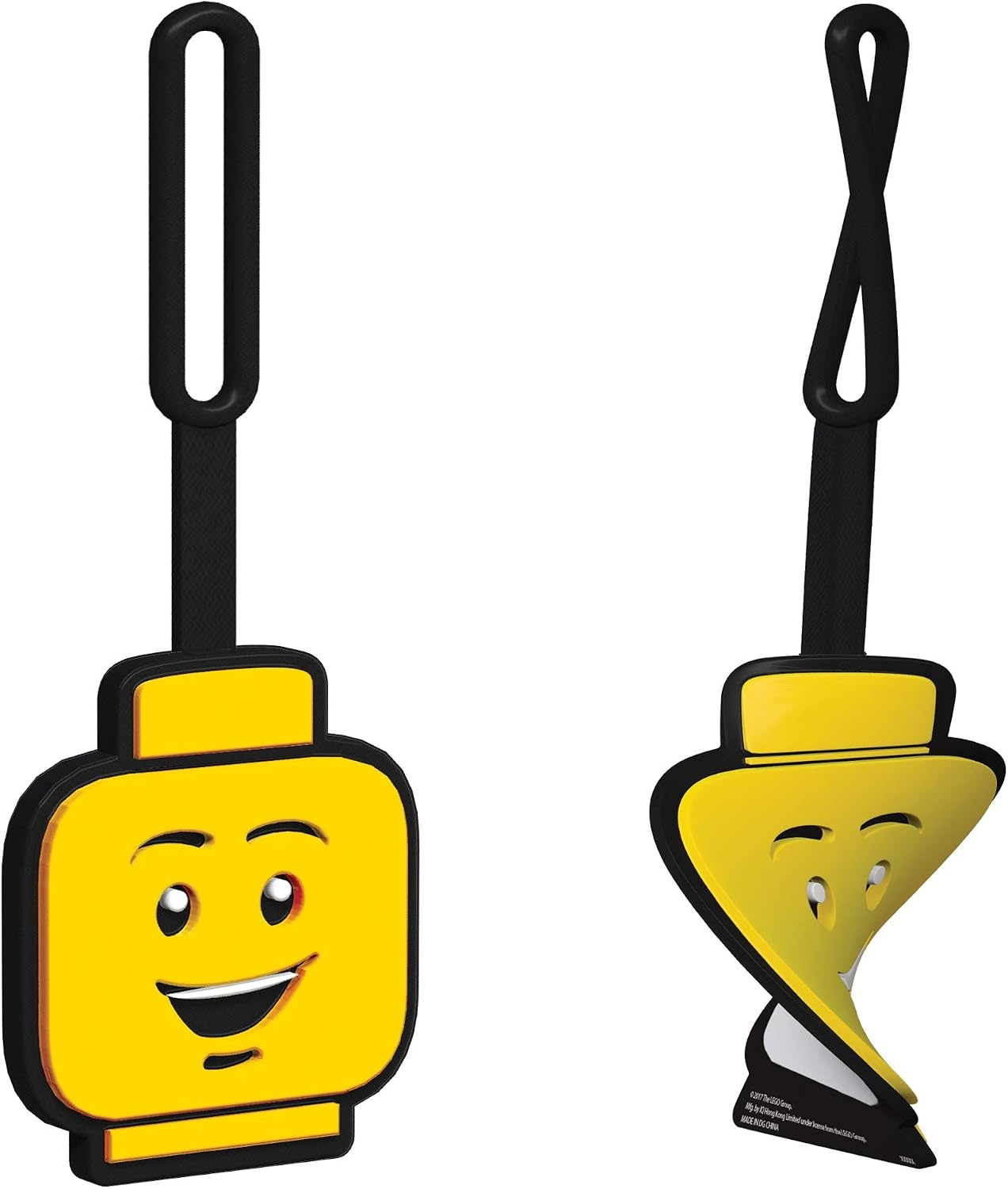 image:imageLEGO Silicone Bag Tag Boy Face 51167 Silicone Bag Charm Backpack and Luggage Tag Yellow17 8 cm x 6 3 cm