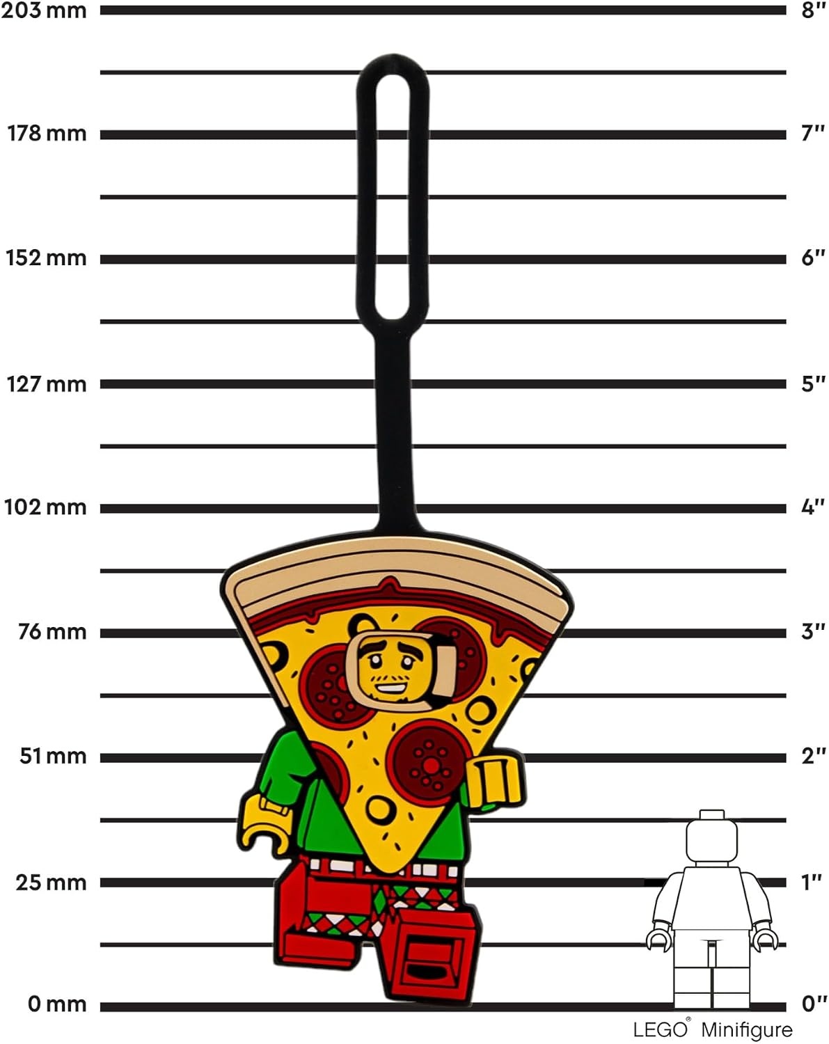 image:imageLEGO Silicone Bag Tag Pizza Costume Guy 52935 Bag charm for backpack luggage lunchbox