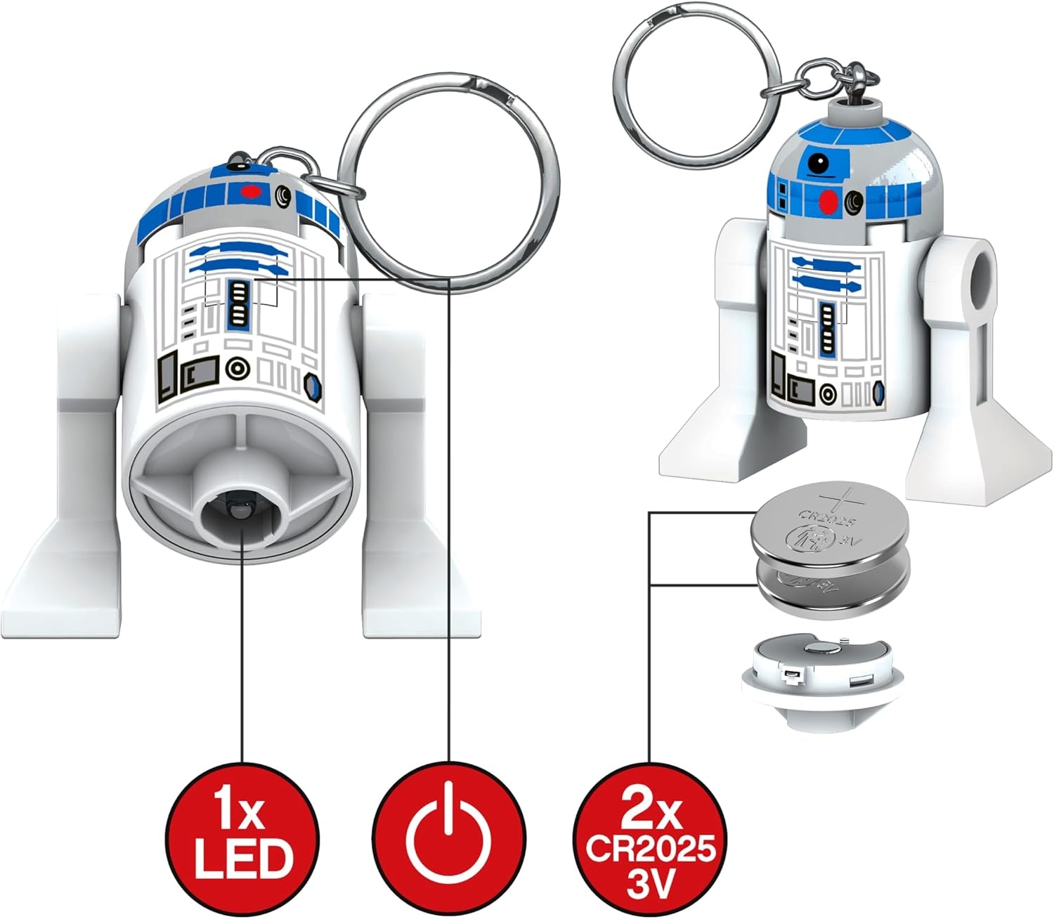 image:imageLEGO Star Wars Large 2 Inch Tall Figure Key Light R2D2 KE21H