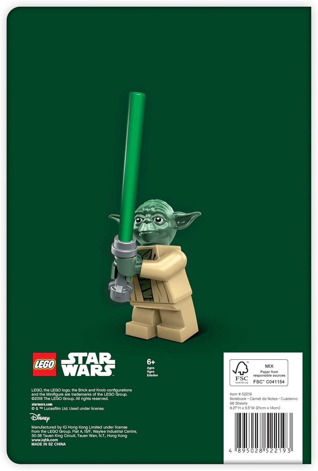 image:imageLEGO Star Wars Softcover Notebook Yoda 52219 192 lined pages