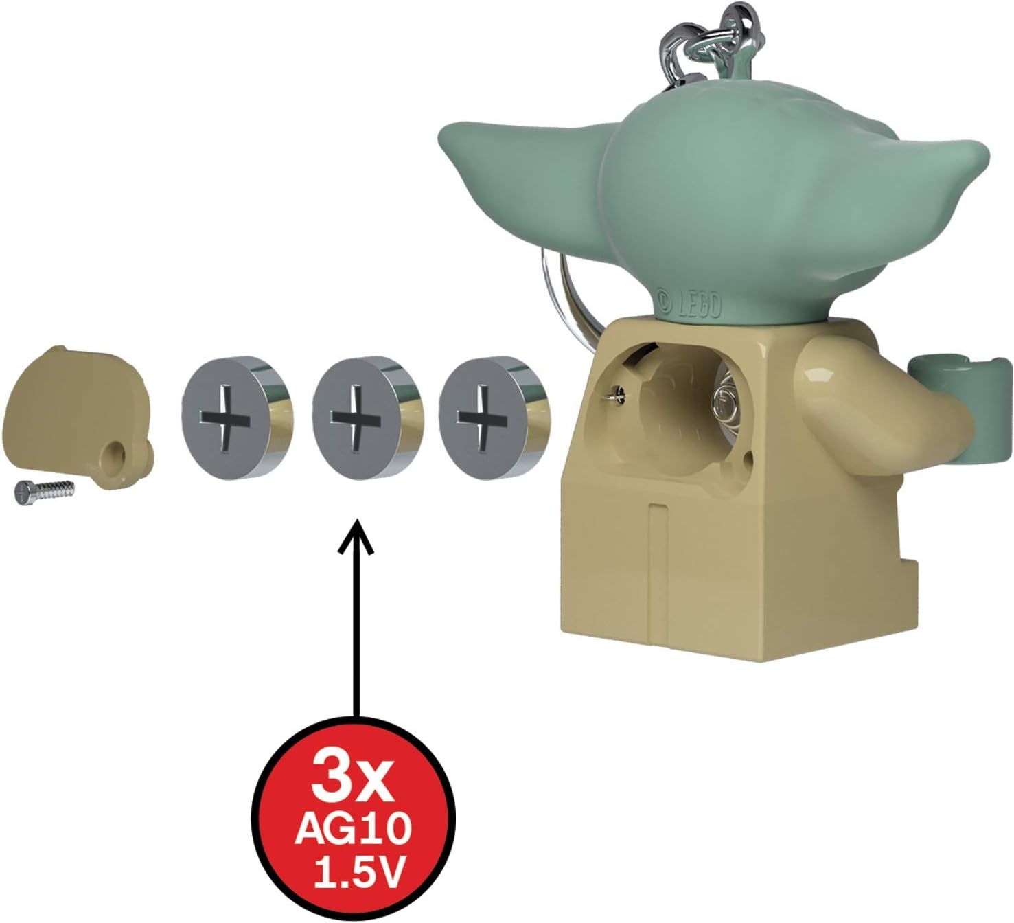 image:imageLEGO Star Wars The Mandalorian Keychain Light Grogu 2 Inch Tall Figure KE179