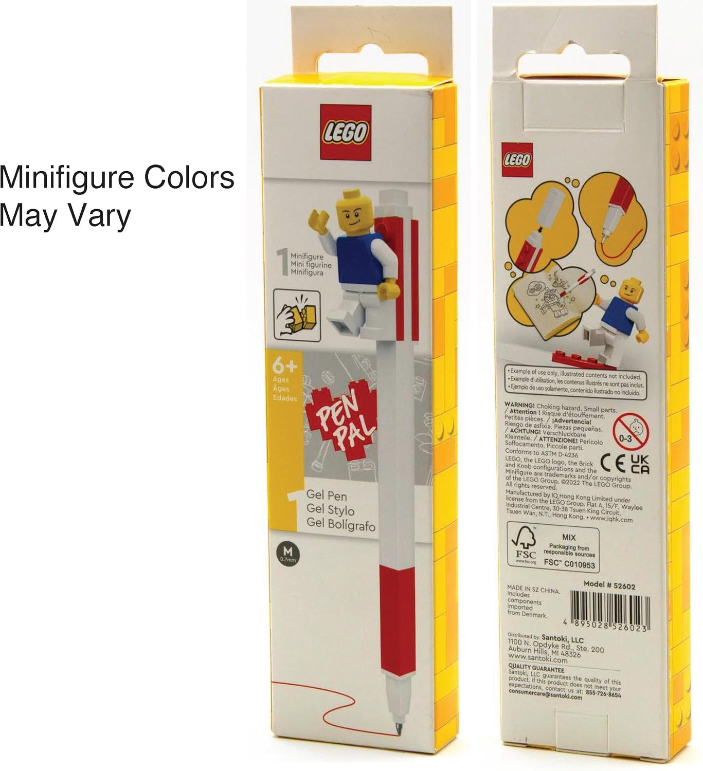 image:imageLEGO Stationery Gel Pen with Minifigure Red 52602 Minifigure May VaryRed