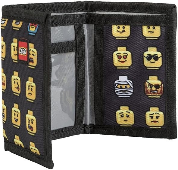 image:imageLEGO Trifold Wallet Kids Unisex Wallet for Boys and Girls with Clear ID Window Card and Cash Pockets and Secure Hook and Loop Closure Hotdog GuyMinifigure