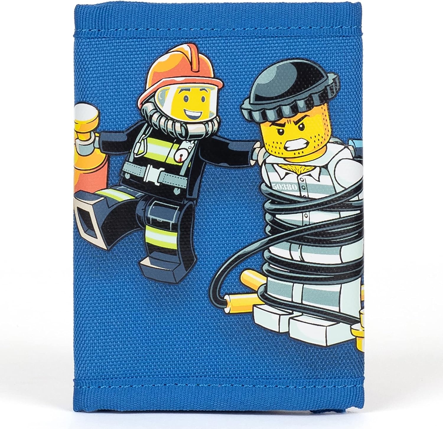 image:imageLEGO Trifold Wallet Kids Unisex Wallet for Boys and Girls with Clear ID Window Card and Cash Pockets and Secure Hook and Loop Closure Hotdog GuyPolice and Fire