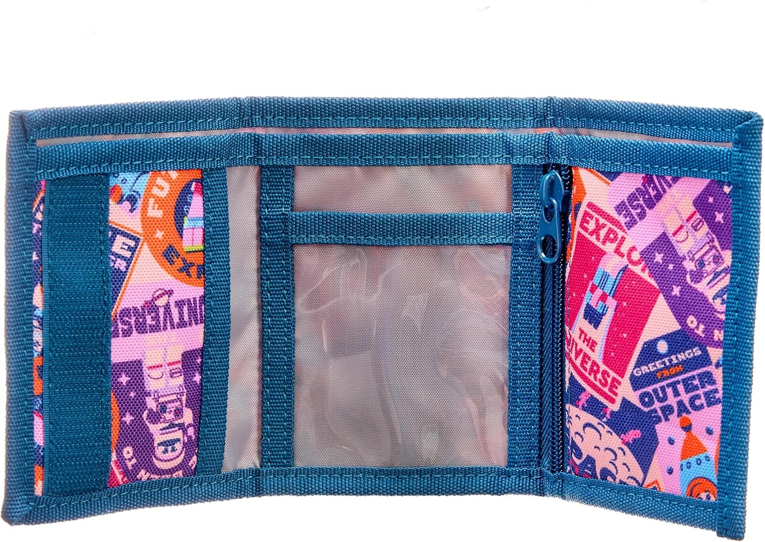 image:imageLEGO Trifold Wallet Kids Unisex Wallet for Boys and Girls with Clear ID Window Card and Cash Pockets and Secure Hook and Loop Closure Hotdog GuySpace Explorer