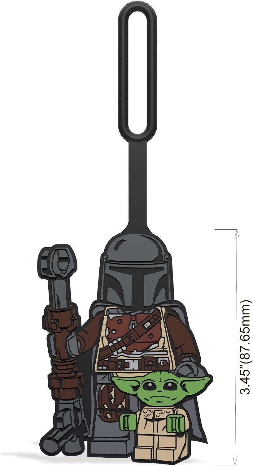 image:imageLego Star Wars The Mandalorian Bag Tag The Mandalorian with Grogu 52948 Silicone Flexible