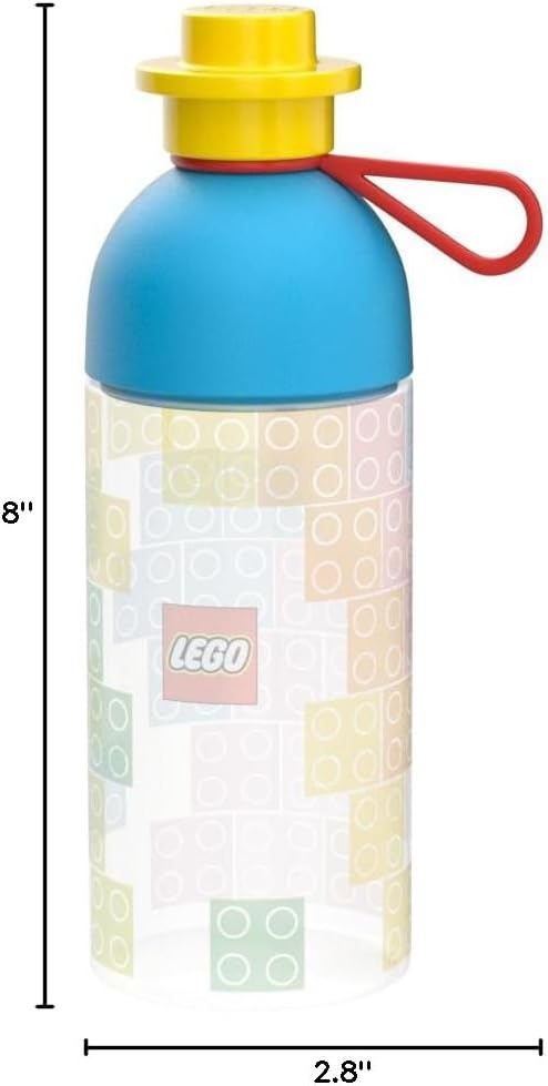 image:imageRoom Copenhagen LEGO Hydration Bottle Transparent WaterHydration Bottle 500 ml mix colors with Iconic LEGO graphics easy to fill with ice