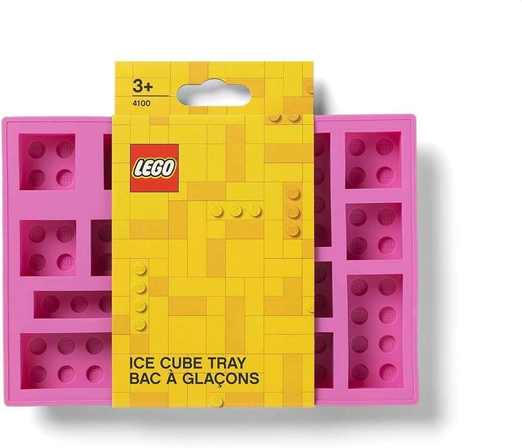 image:imageRoom Copenhagen LEGO Iconic Ice Cube Tray Dishwasher Safe Silicone Brick Mold Set of 3 Blue Pink and Grey