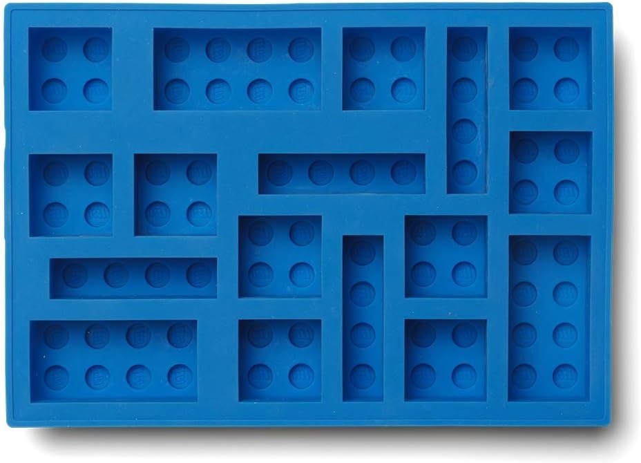image:imageRoom Copenhagen LEGO Iconic Ice Cube Tray Dishwasher Safe Silicone Brick Mold Set of 3 Blue Pink and Grey