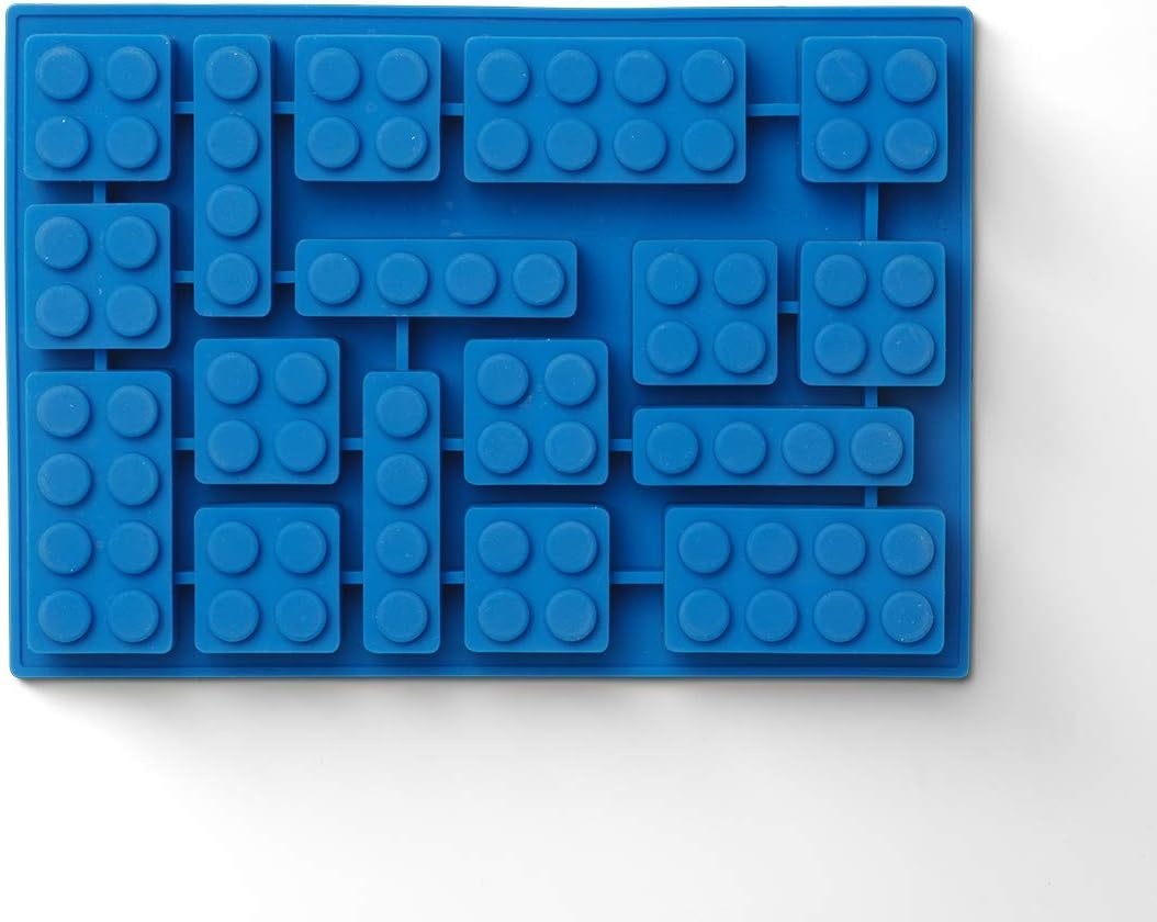 image:imageRoom Copenhagen LEGO Iconic Ice Cube Tray Dishwasher Safe Silicone Brick Mold Set of 3 Blue Pink and Grey
