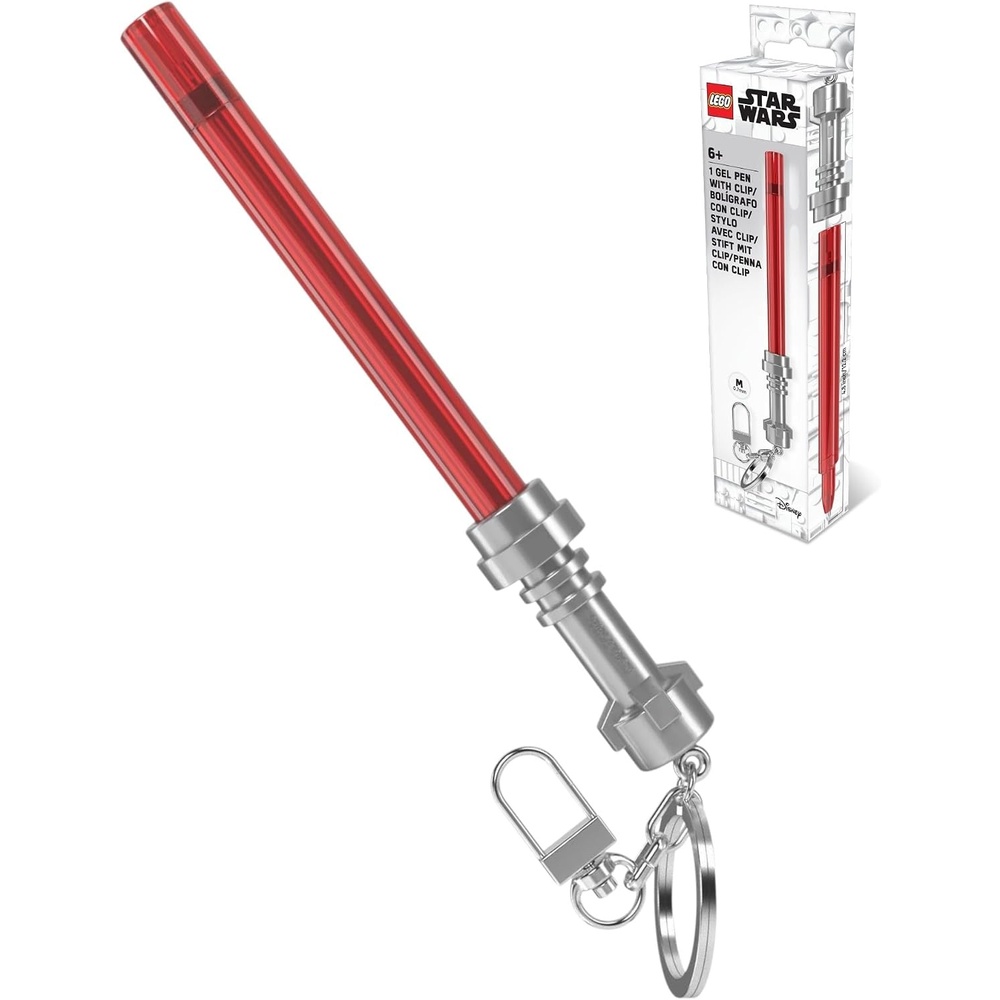 image:imageIQ LEGO Star Wars Lightsaber Gel Pen with Clip Red 53509 smooth writing red ink refillable1 Count Pack of 1