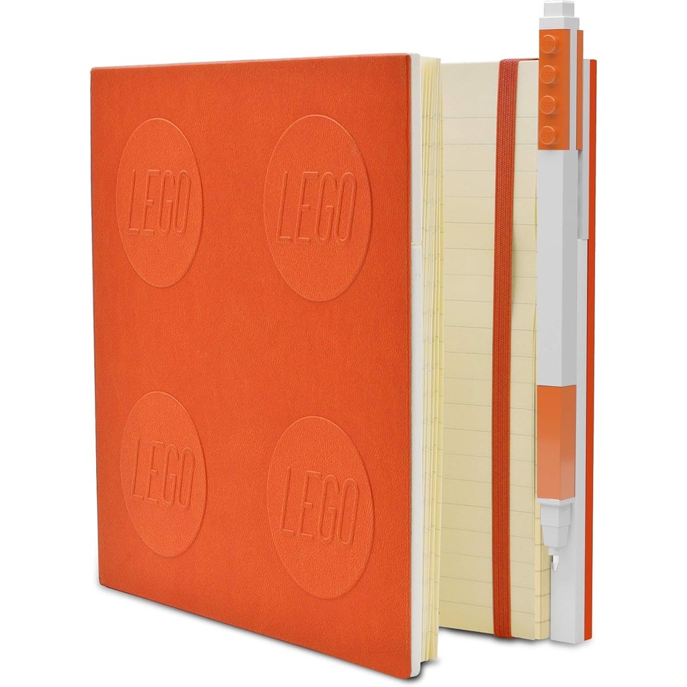 image:imageIQ LEGO Stationery Locking Notebook with Gel Pen Orange 52440 Hardcover School College Office