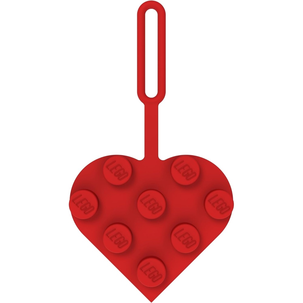 image:imageLEGO 3x3 Heart Silicone Bag Tag  Red 53658