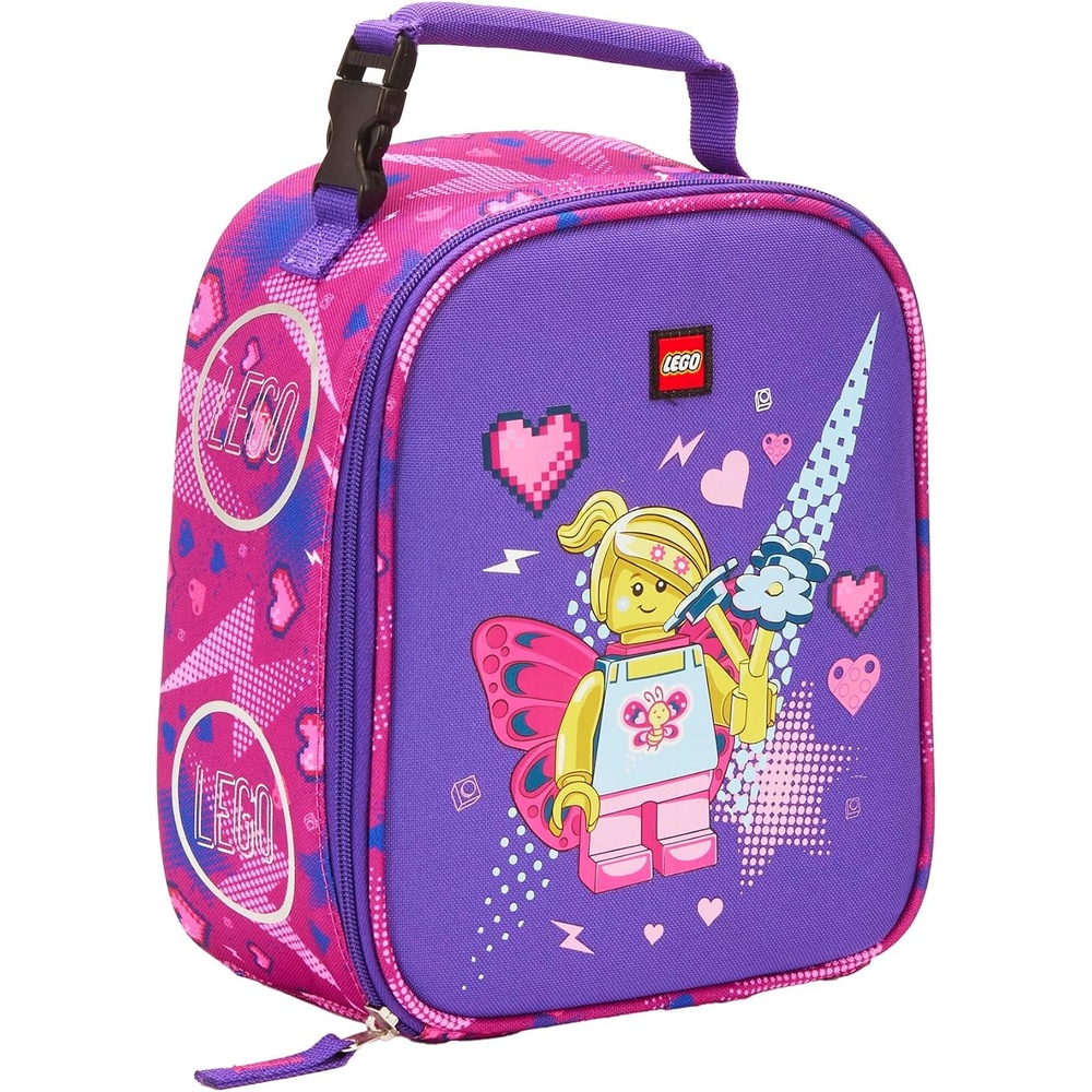 image:imageLEGO CHARACTER Lunch Box Insulated Soft Reusable Lunch Bag Meal Container for Boys and Girls Perfect for School or Travel Meal Tote BUTTERFLY GIRLPurple