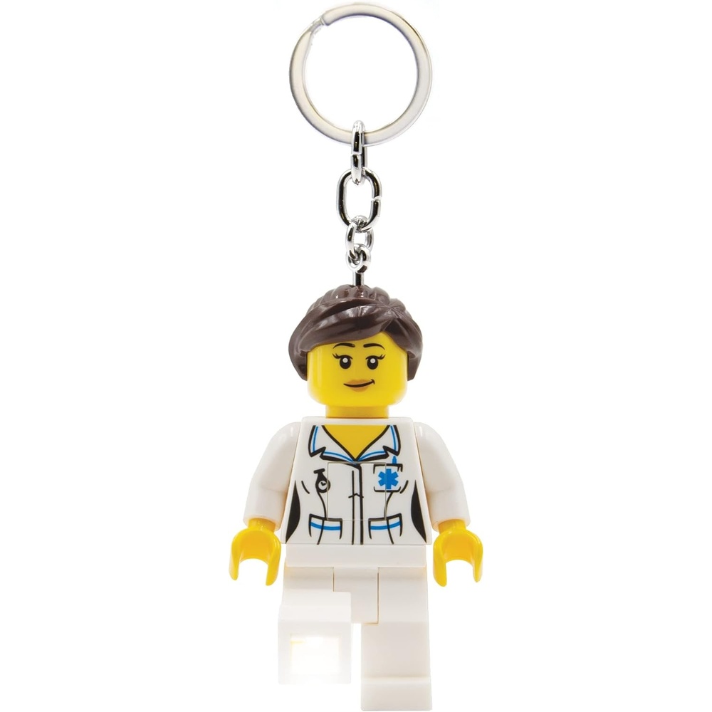 image:imageLEGO City Keychain Light Nurse KE186H Large 3 Inch Tall Figure Bag charm with LED light