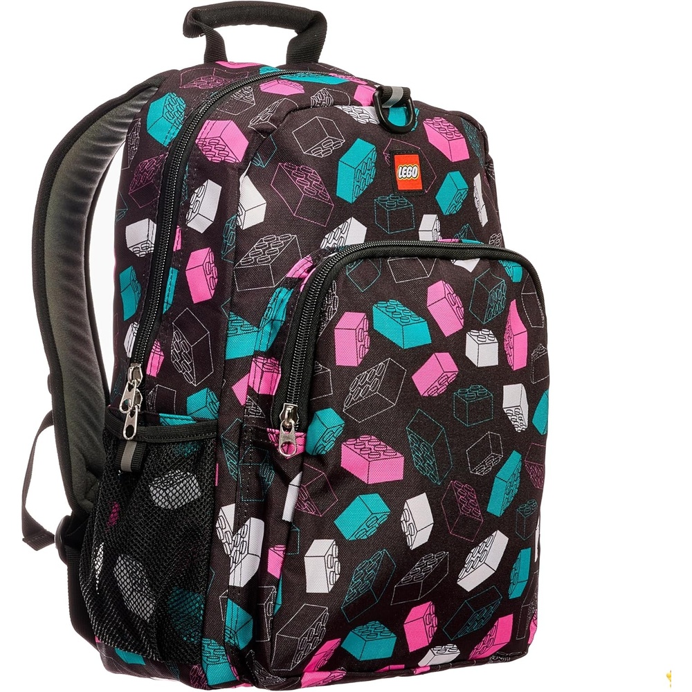 image:imageLEGO Iconic Prints Kids School Backpack Bookbag for Travel OntheGo Back to School Boys and Girls with Adjustable Padded Straps and Fun patterns Rainbow HeartsMulticolor Brick
