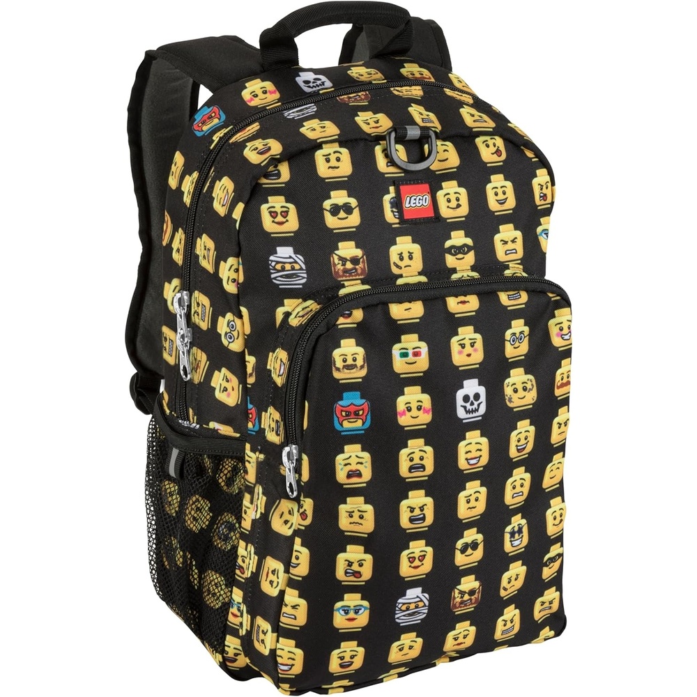 image:imageLEGO Iconic Prints Kids School Backpack Bookbag for Travel OntheGo Back to School Boys and Girls with Adjustable Padded Straps and Fun patterns Rainbow HeartsMinifigure