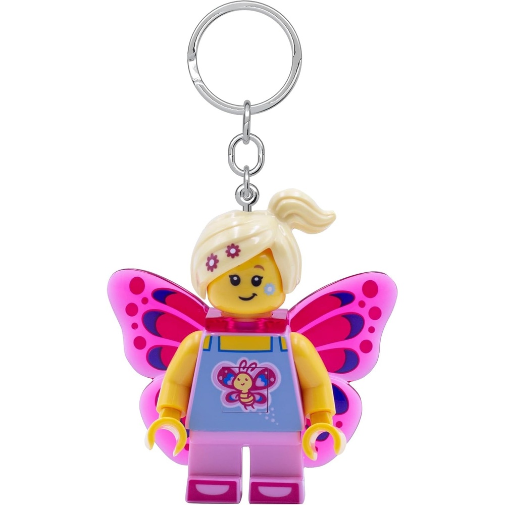 image:imageLEGO Keychain Light Butterfly Girl KE171H Large 2 Inch Tall Figure LED Bag Charm