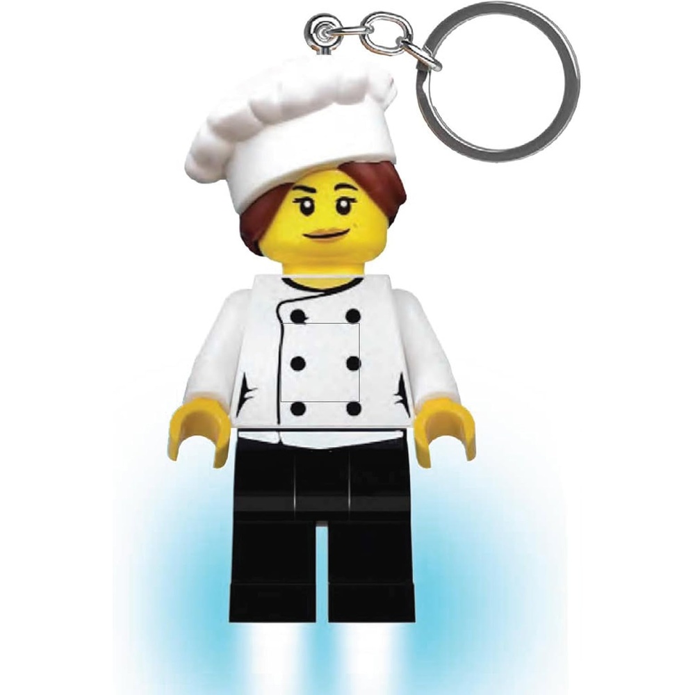 image:imageLEGO Keychain Light Female Chef KE218H Large 3 Inch Tall Bag Charm Flashlight