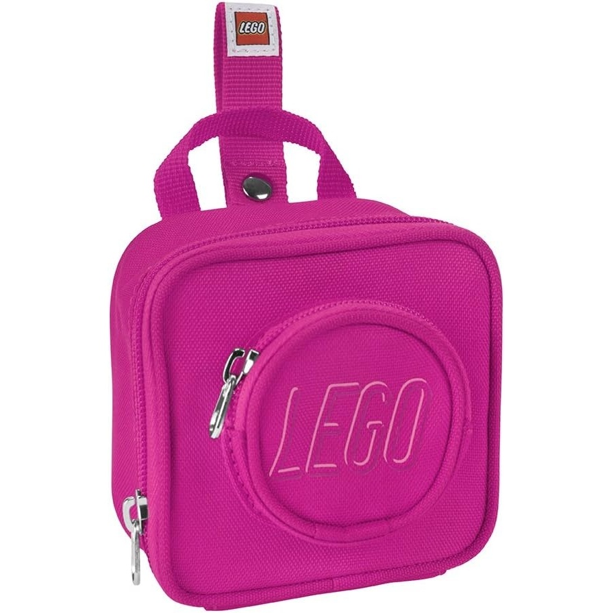image:imageLEGO Kids Brick Mini Backpack Accessory Pouch with Novelty Backstraps Snaps to Belt or FullSize Backpack Holds Small Items like Keys amp Headphones BlackPink