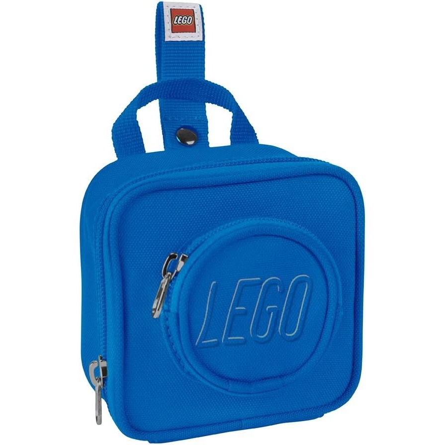 image:imageLEGO Kids Brick Mini Backpack Accessory Pouch with Novelty Backstraps Snaps to Belt or FullSize Backpack Holds Small Items like Keys amp Headphones BlackBlue