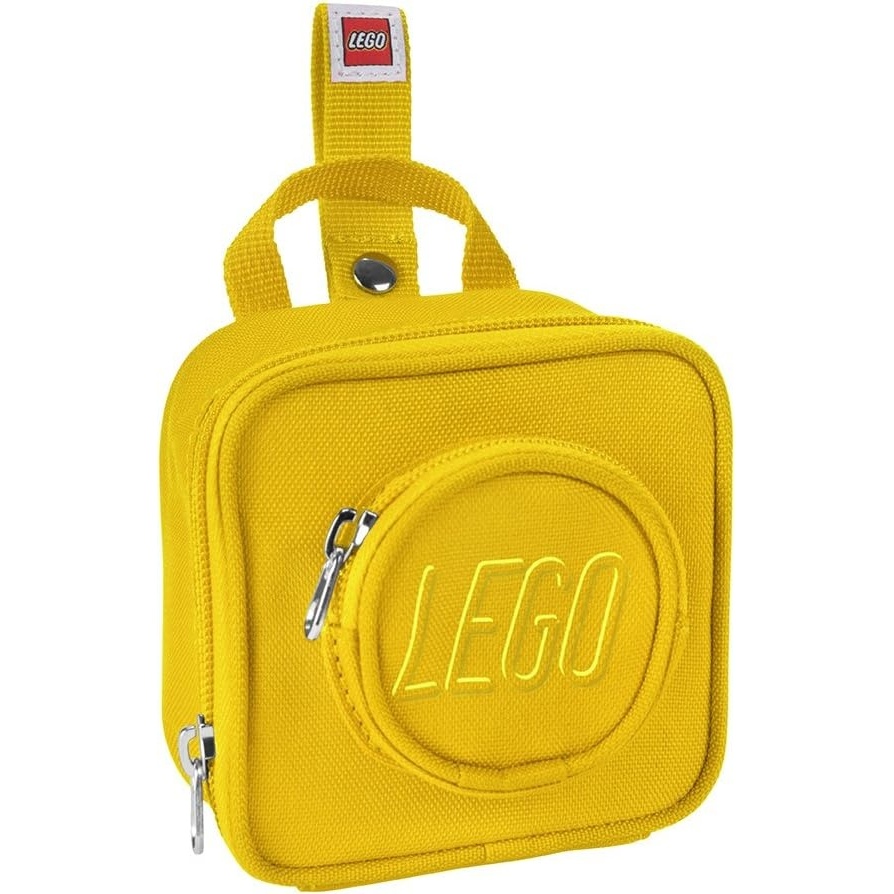 image:imageLEGO Kids Brick Mini Backpack Accessory Pouch with Novelty Backstraps Snaps to Belt or FullSize Backpack Holds Small Items like Keys amp Headphones BlackYellow