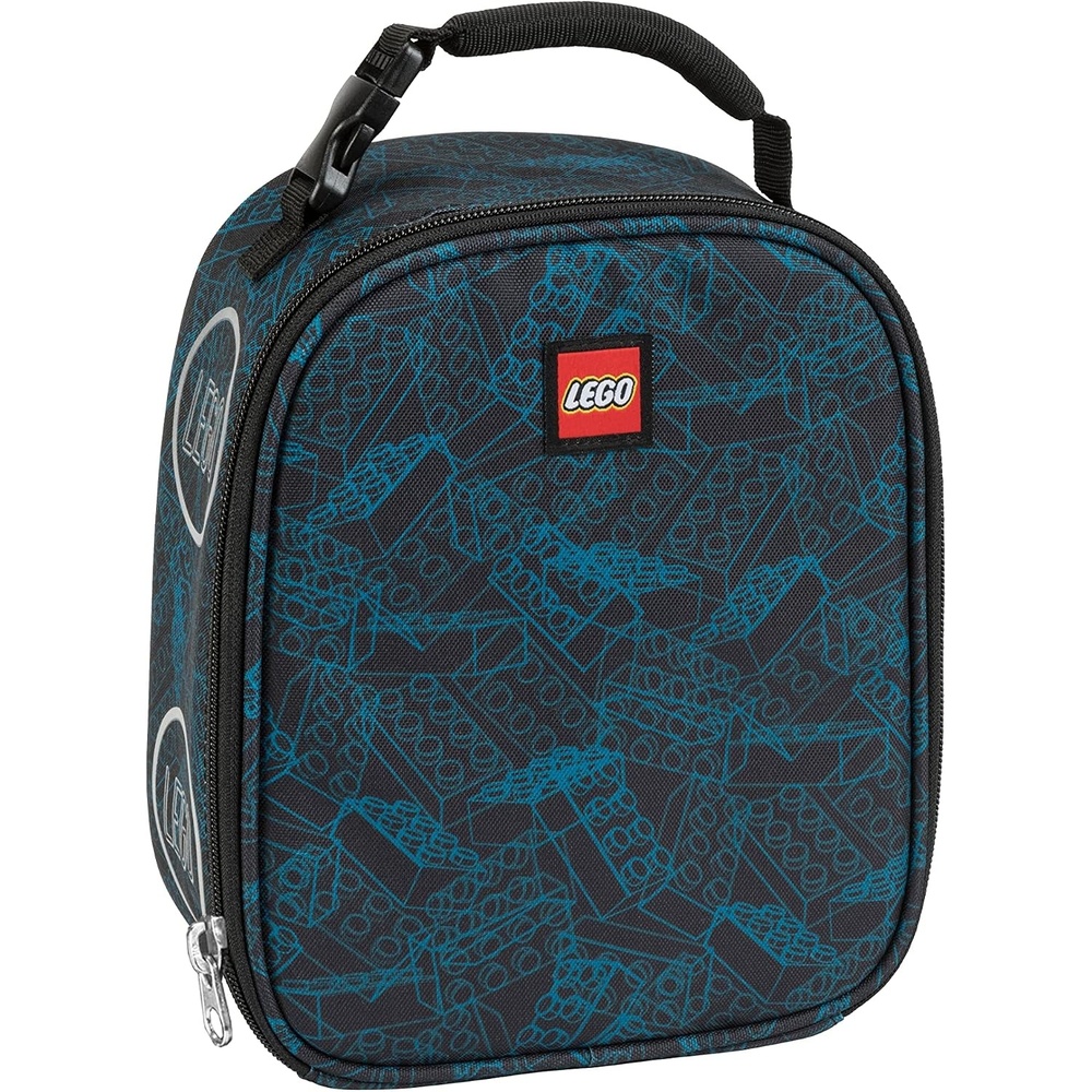 image:imageLEGO Kids Heritage Classic Lunch Box Insulated Soft Reusable Lunch Bag Meal Container for Boys and Girls Perfect for School or Travel Meal Tote Keeps Food and Drinks Cold with Buckle Color MeBlue Print