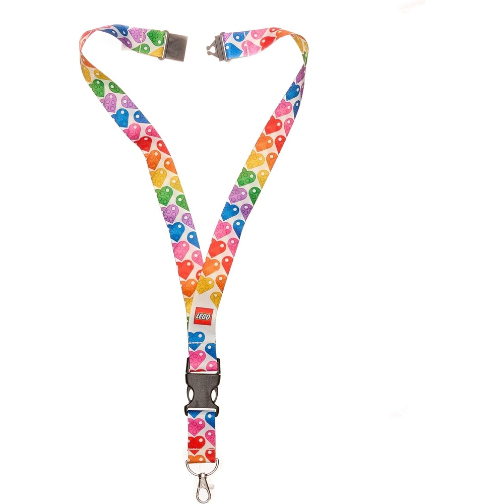 image:imageLEGO Lanyard Neck Strap for Key Chains Detachable Lanyard for Phone Keys ID Badge with clasp and Quick Release BuckleRainbow Hearts