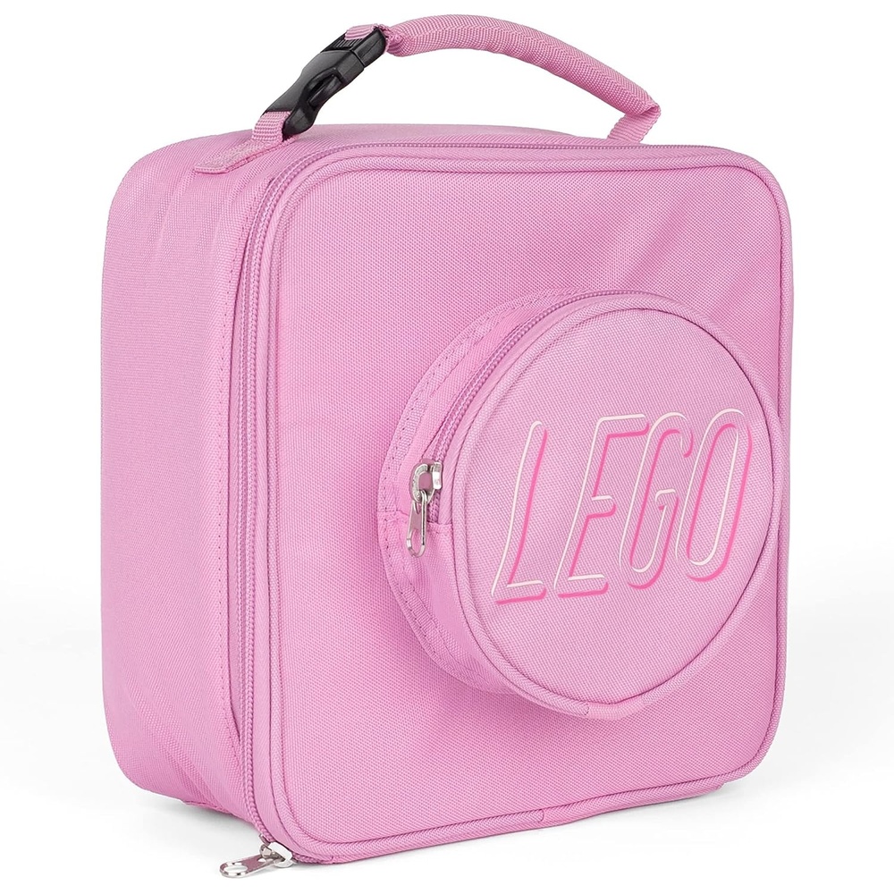 image:imageLEGO Lunch Bag Durable and Insulated with Mesh Pouch and Zip Compartment Perfect for OntheGo Meals Light PinkLight Pink