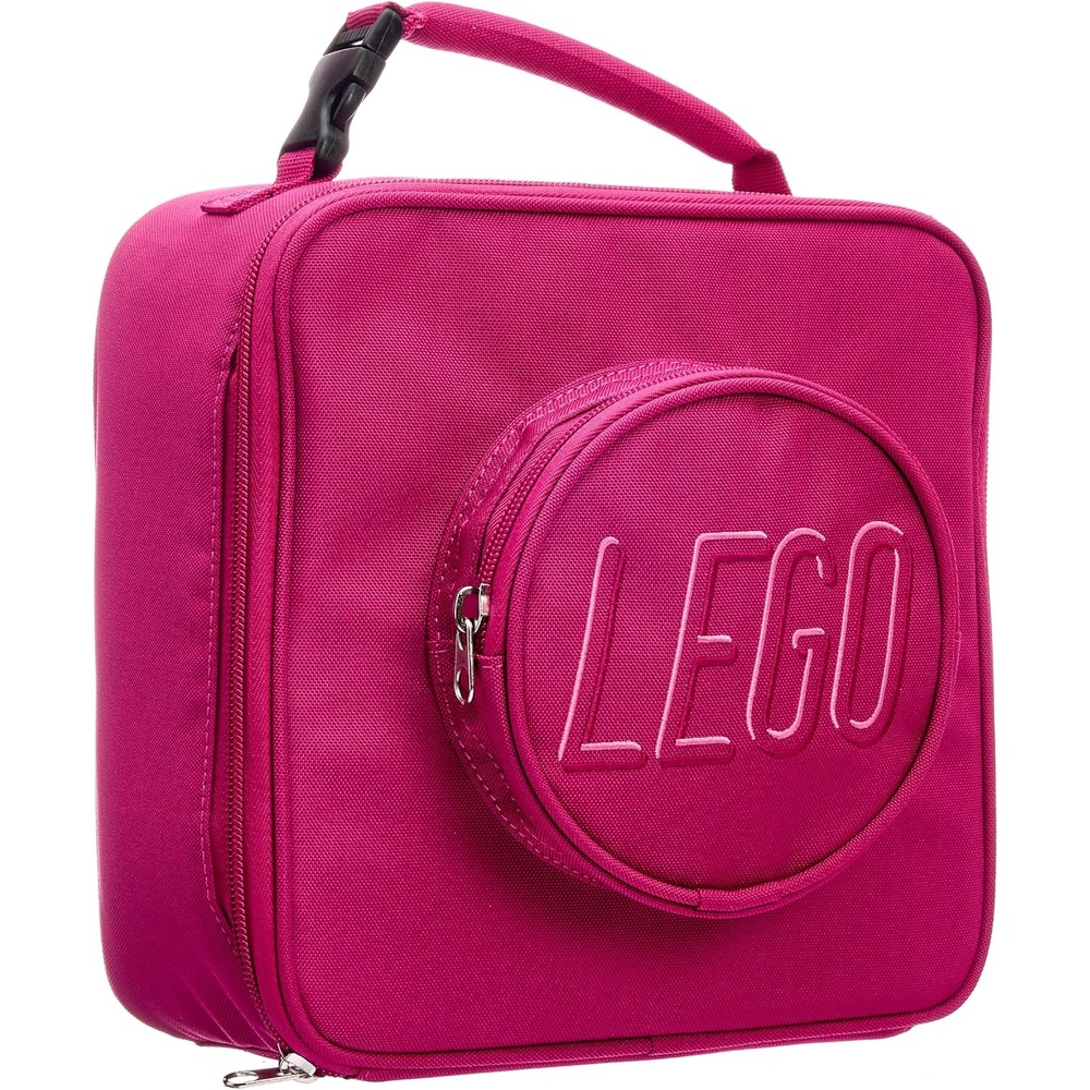 image:imageLEGO Lunch Bag Durable and Insulated with Mesh Pouch and Zip Compartment Perfect for OntheGo Meals Light PinkRed Violet