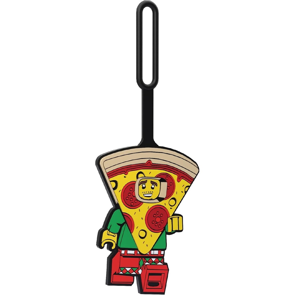 image:imageLEGO Silicone Bag Tag  Pizza Costume Guy 52935  Bag charm for backpack luggage lunchbox