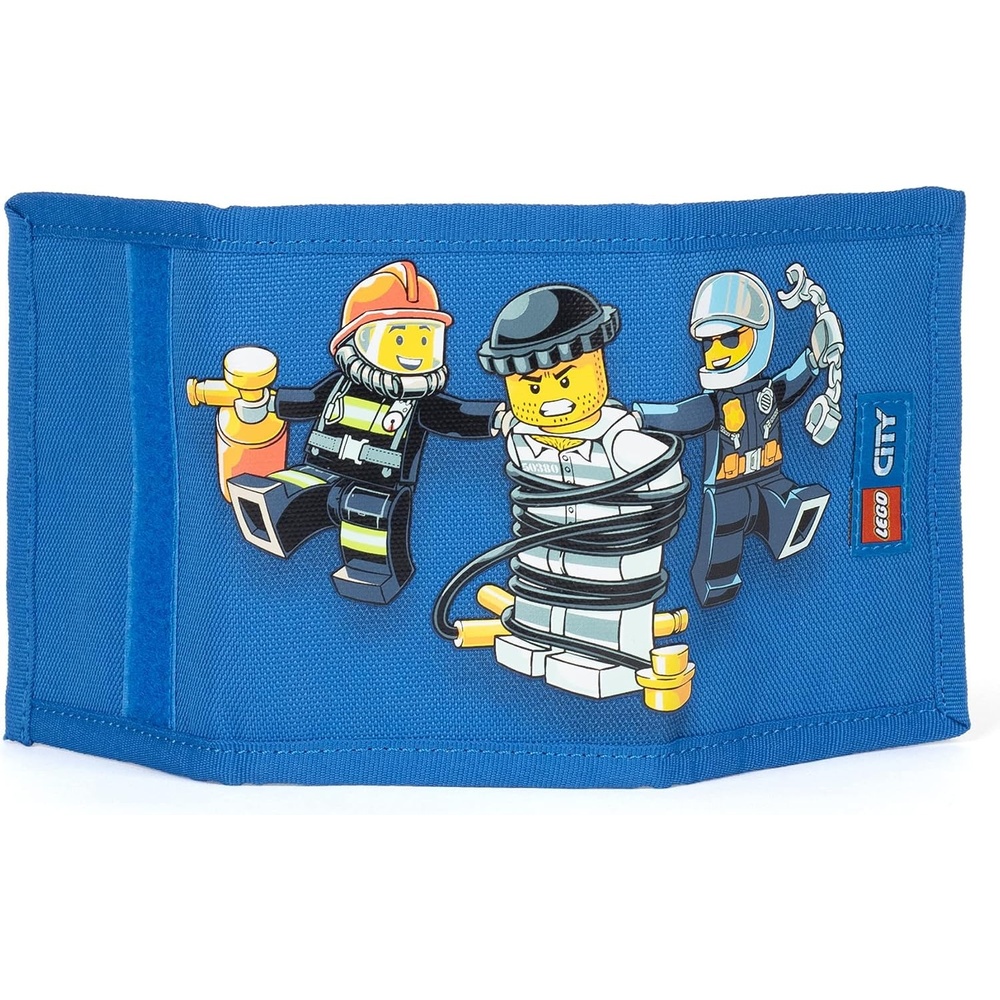 image:imageLEGO Trifold Wallet Kids Unisex Wallet for Boys and Girls with Clear ID Window Card and Cash Pockets and Secure Hook and Loop Closure Hotdog GuyPolice and Fire