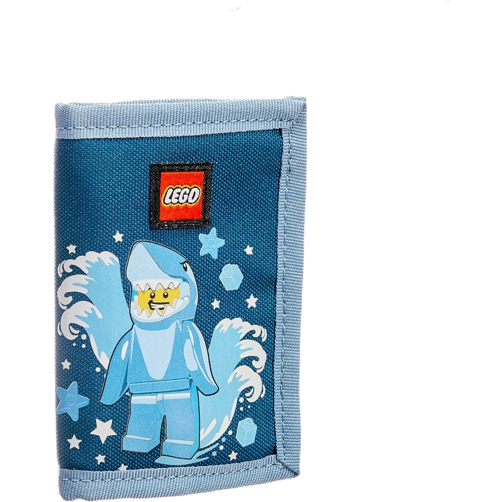 image:imageLEGO Trifold Wallet Kids Unisex Wallet for Boys and Girls with Clear ID Window Card and Cash Pockets and Secure Hook and Loop Closure Hotdog GuyShark Guy