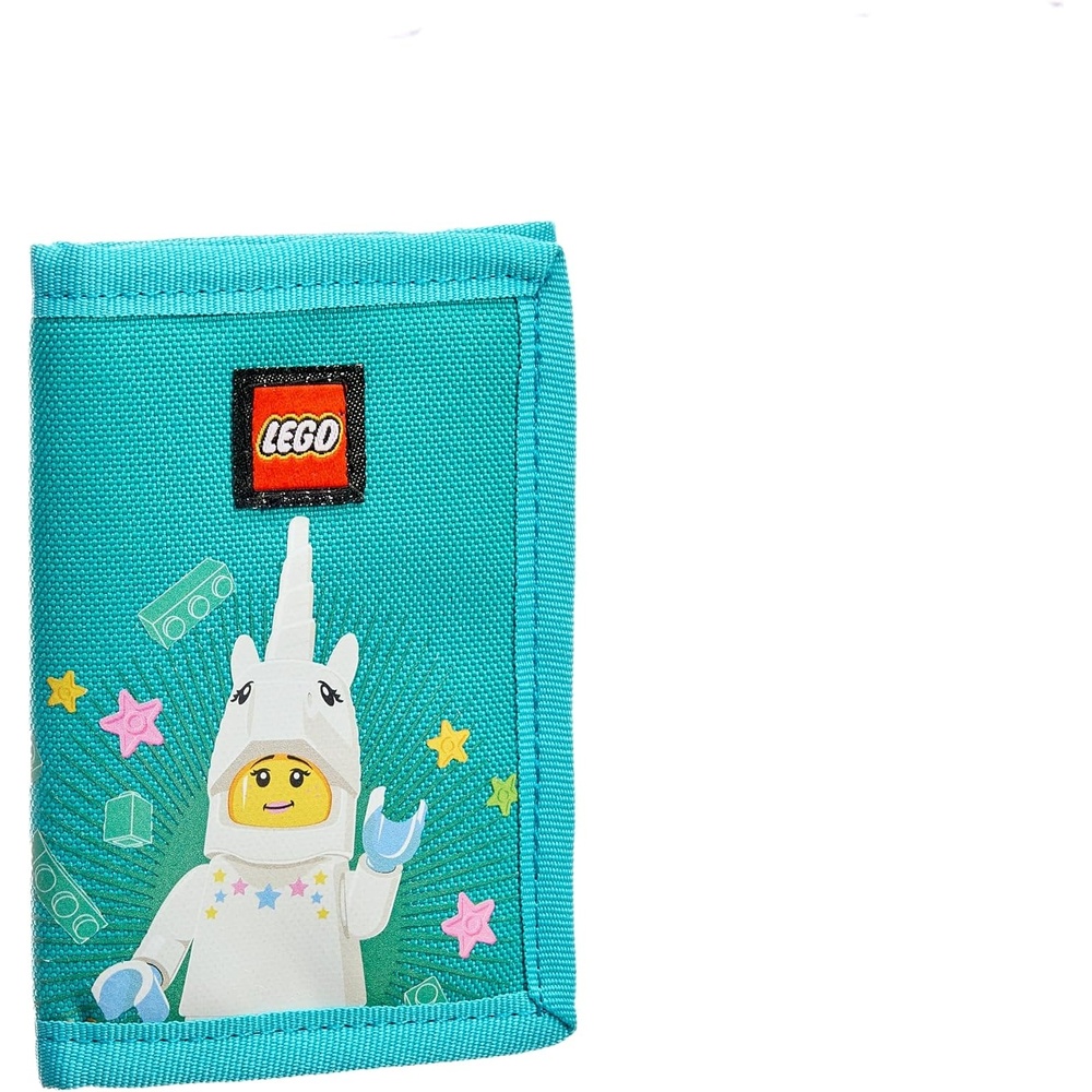 image:imageLEGO Trifold Wallet Kids Unisex Wallet for Boys and Girls with Clear ID Window Card and Cash Pockets and Secure Hook and Loop Closure Hotdog GuyUnicorn Girl