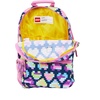 LEGO Iconic Prints Kids School Backpack Bookbag, for Travel, On-the-Go, Back to School, Boys and Girls, with Adjustable Padded Straps and Fun patterns, Rainbow Hearts(Neon Brick Hearts)