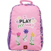 LEGO Iconic Prints Kids School Backpack Bookbag, for Travel, On-the-Go, Back to School, Boys and Girls, with Adjustable Padded Straps and Fun patterns, Rainbow Hearts(I Play My Way)