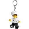 LEGO Keychain Light – Female Chef (KE218H) Large 3 Inch Tall | Bag Charm, Flashlight