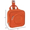 LEGO Kids Brick Mini Backpack Accessory Pouch with Novelty Backstraps, Snaps to Belt or Full-Size Backpack, Holds Small Items like Keys & Headphones, Black(Orange)