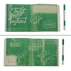 LEGO Stationery Locking Notebook with Gel Pen – Green (52443) | Square, 6 inches x 6 inches, Lined