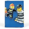 LEGO Trifold Wallet, Kids Unisex Wallet for Boys and Girls, with Clear ID Window, Card and Cash Pockets and Secure Hook and Loop Closure, Hotdog Guy(Police and Fire)