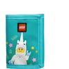 LEGO Trifold Wallet, Kids Unisex Wallet for Boys and Girls, with Clear ID Window, Card and Cash Pockets and Secure Hook and Loop Closure, Hotdog Guy(Unicorn Girl)