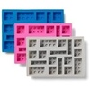 Room Copenhagen, LEGO Iconic Ice Cube Tray – Dishwasher Safe, Silicone Brick Mold – Set of 3, Blue, Pink, and Grey