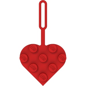 LEGO 3×3 Heart Silicone Bag Tag – Red (53658)