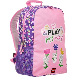 LEGO Iconic Prints Kids School Backpack Bookbag, for Travel, On-the-Go, Back to School, Boys and Girls, with Adjustable Padded Straps and Fun patterns, Rainbow Hearts(I Play My Way)