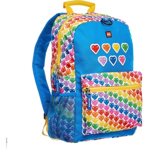 LEGO Iconic Prints Kids School Backpack Bookbag, for Travel, On-the-Go, Back to School, Boys and Girls, with Adjustable Padded Straps and Fun patterns, Rainbow Hearts(Rainbow Hearts)